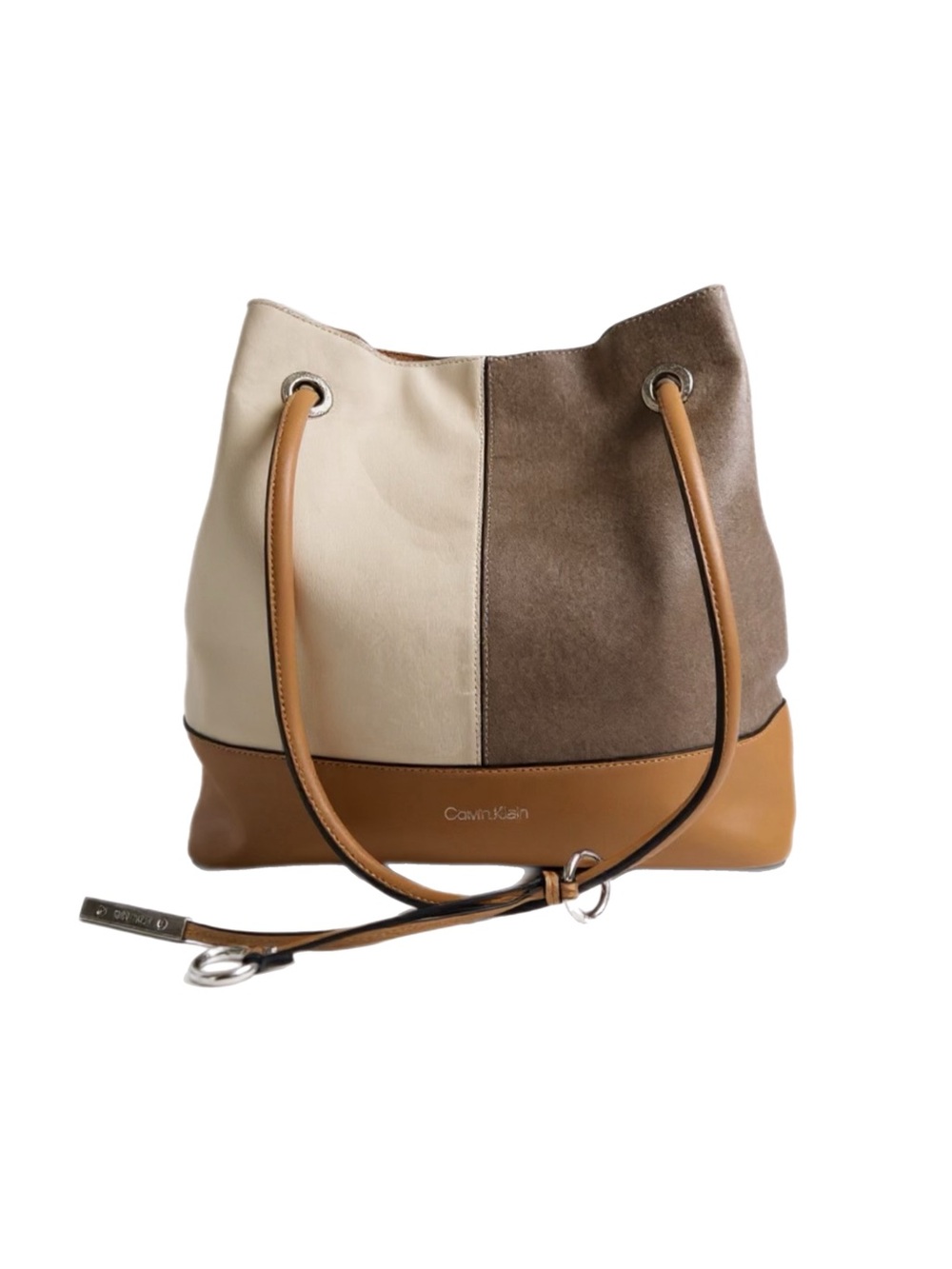 Calvin Klein Large Gabrianna Colorblock Bucket Shoulder Bag